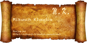 Mikusch Klaudia névjegykártya